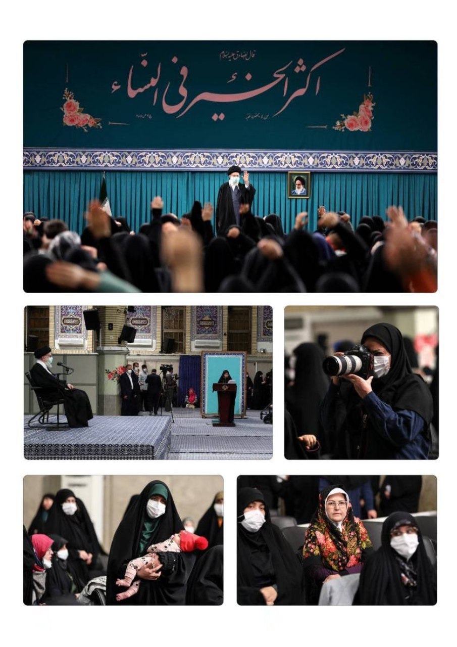 מנהיג איראן ח'אמנאי עם משלחת נשים