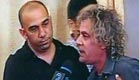 רינו צרור מתפרץ בנאומו של משה קצב (חדשות 2) (צילום: חדשות 2)