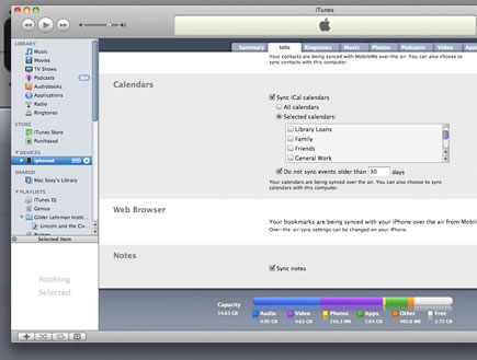 itunes sync calendars-7 (צילום: צילום מסך ,mako)