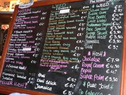 amsterdam_coffee_shop menu PR (צילום: יחסי ציבור ,mako)