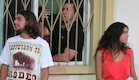 ג'קי מנחם והחברה במשחק כדורגל של מכבי חיפה (צילום: אורטל דהן ,mako)
