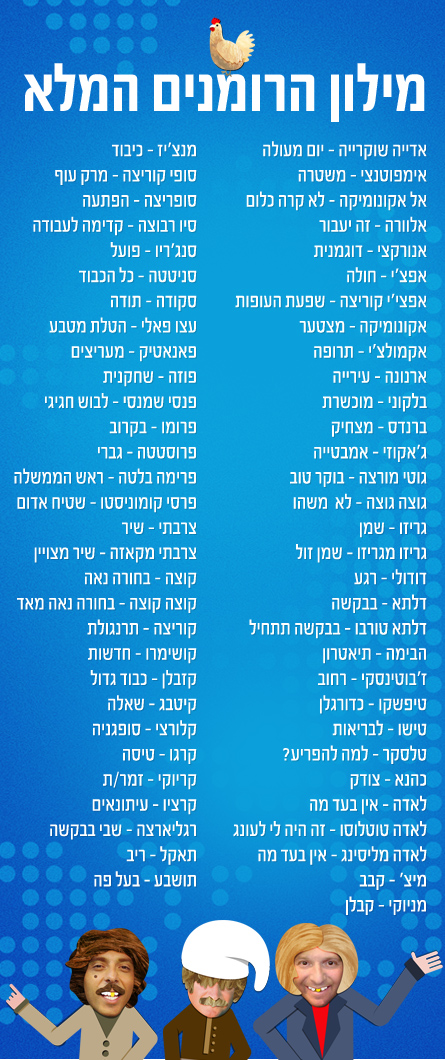 מילון הרומנים המלא