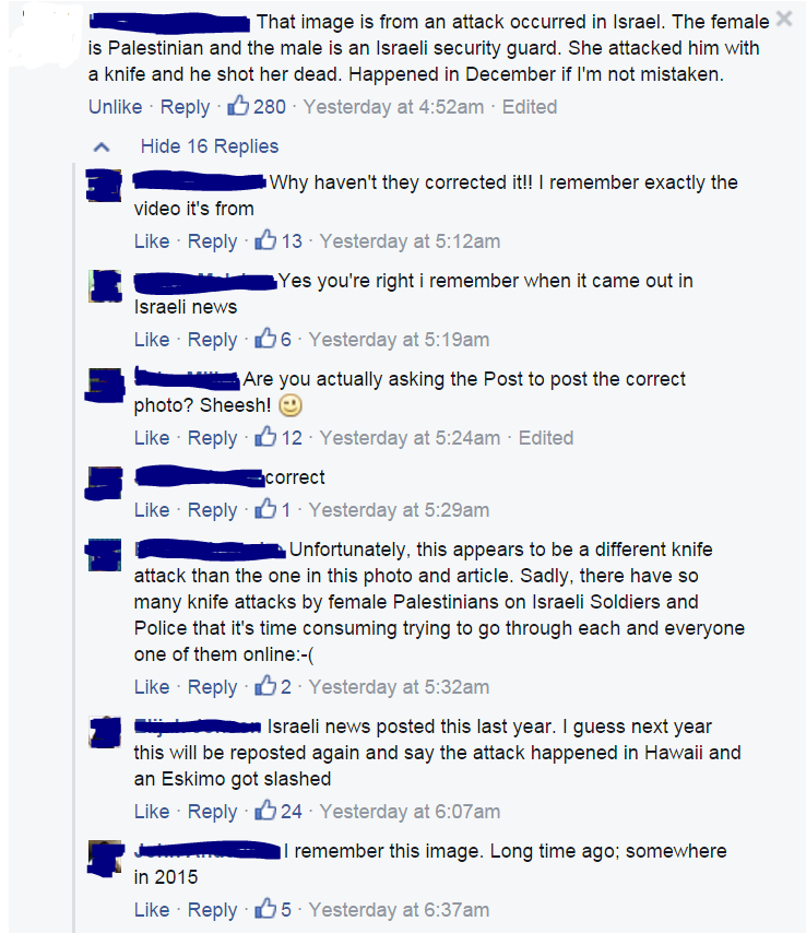 תגובות הגולשים בעמוד של הניו-יורק פוסט בפייסבוק