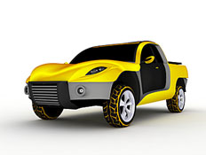 מכונית עתידינת צהובה