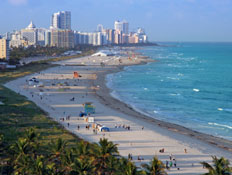 רצועת חוף במיאמי פלורידה (צילום: iStock)