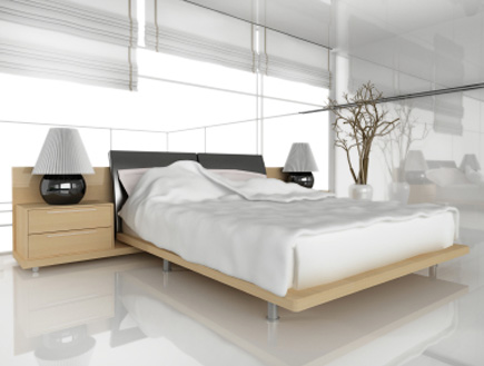 חדר שינה לבן מעוצה על פי פנג שווי (צילום: kash76, Istock)