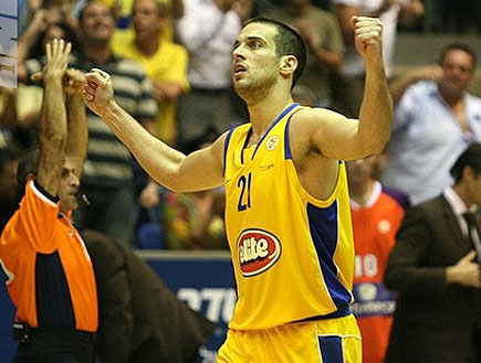 יותם הלפרין במדי מכבי (צילום: ניר בוקסנבאום, מערכת ONE)