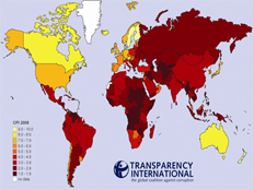 מפת השחיתות העולמית (צילום: חדשות)