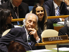 שמעון פרס בעצרת האו"ם (צילום: חדשות)