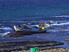 חילוץ סירת דייגים במפרץ חיפה (צילום: חדשות)