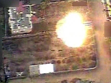 הפצצת שיגורי גראדים בעזה של חיל האוויר (צילום: חדשות 2)
