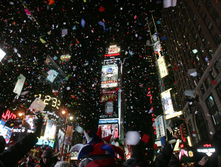 סילבסטר 2009 בטיימס סקוור ניו יורק (צילום: Hiroko Masuike, GettyImages IL)