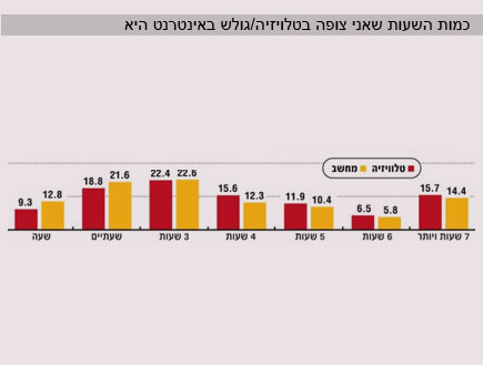 כמות השעות שאני צופה בטלויזיה/גולש באינטרנט (צילום: גלובס)