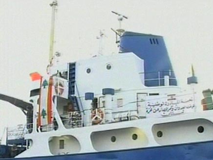הספינה הלבנונית שנעצרה (צילום: חדשות 2)