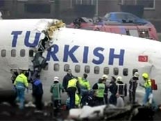 המטוס הטורקי שהתרסק באמסטרדם (SKYNEWS) (צילום: SKYNEWS)