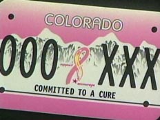 לוחית רישוי ורודה כחלק מהמלחמה נגד סרטן השד (צילום: CNN)