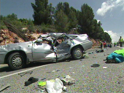 תאונת דרכים בדרך למירון (צילום: חדשות 2)
