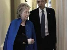 ברק אובמה עם הילרי קלינטון (צילום: חדשות 2)