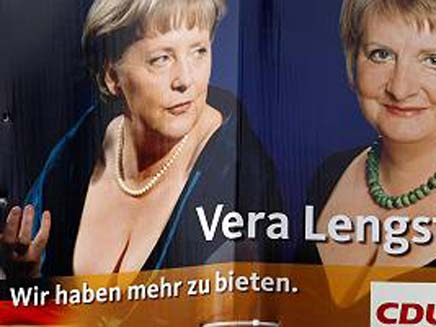 המחשוף של אנג'לה מרקל (צילום: מתוך הקמפיין של CDU)