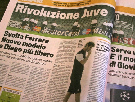 עיתוני הספורט באיטליה. דוחפים את יובנטוס לניצחון (יעל מרגלית) (צילום: מערכת ONE)