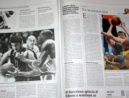 עיתוני ספרד אחרי ניצחון ויטוריה על מכבי ת&"א (שרון קביליו) (צילום: מערכת ONE)