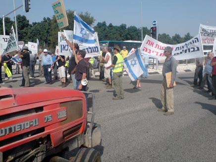 שביתת החקלאים (צילום: גדעון וקנין)