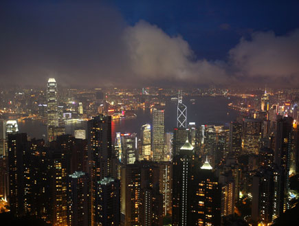 מבט על הונג קונג בלילה (צילום: China Photos, GettyImages IL)