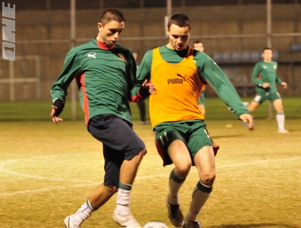 שחקני נבחרת בולגריה מתאמנים לקראת המשחק מול ישראל (אלעד ירקון) (צילום: מערכת ONE)