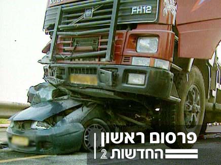 תאונת משאית (צילום: חדשות 2)