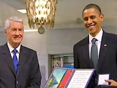 חתן פרס נובל לשלום לפני כשנתיים, נשיא אר (צילום: חדשות 2)