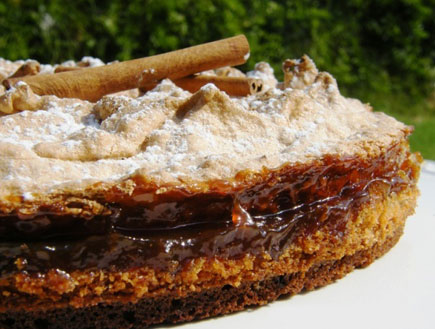 עוגת ריבת משמש ומרנג שקדים (צילום: דליה מאיר, קסמים מתוקים)