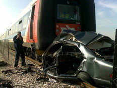 תאונת רכבת בצומת גל-און (צילום: חדשות 2)