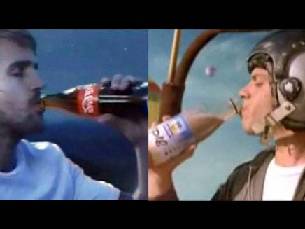 השוואה בין הפרסומת של קוקה קולה ליטבתה (צילום: חדשות 2)