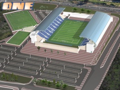 האצטדיון החדש בפ"ת. הבית החדש של מכבי? (צילום: מערכת ONE)