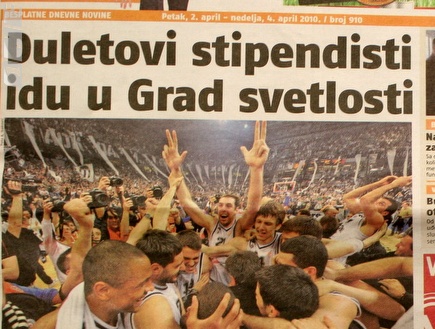 עיתוני סרביה חוגגים את ניצחון פרטיזן (שרון קביליו) (צילום: מערכת ONE)