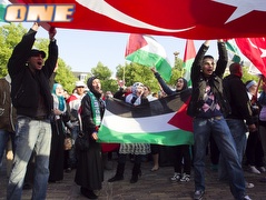 הפגנה פרו פלסטינאית. הנושא הגיע גם לספורט (רויטרס) (צילום: מערכת ONE)