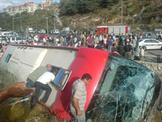 זירת התאונה, היום בוואדי ערה (צילום: אתר פאנט)