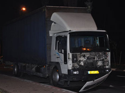 נהג משאית התנגש בעמוד חשמל, ארכיון (צילום: אתר פאנט)