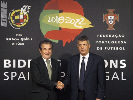 נשיאי ההתאחדיות של ספרד ופורטוגל (רויטרס) (צילום: מערכת ONE)