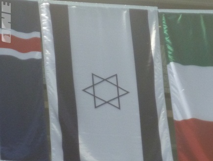 דגל ישראל מתנוסס בגאון בבריכה בדובאי (איגוד השחייה)  (צילום: מערכת ONE)