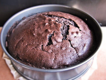 עוגת שוקולד, מוס קוקוס ותותים - עוגת השוקולד (צילום: דליה מאיר, קסמים מתוקים)