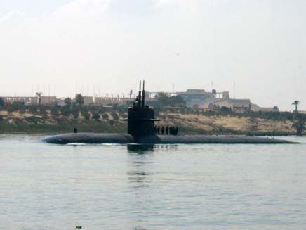 הצוללת "פרובידנס" בים התיכון, השבוע (צילום: AP)