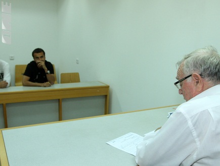 הדיין אלחדיף במהלך הדיון בעונשו של טלקייסקי (שי לוי) (צילום: מערכת ONE)