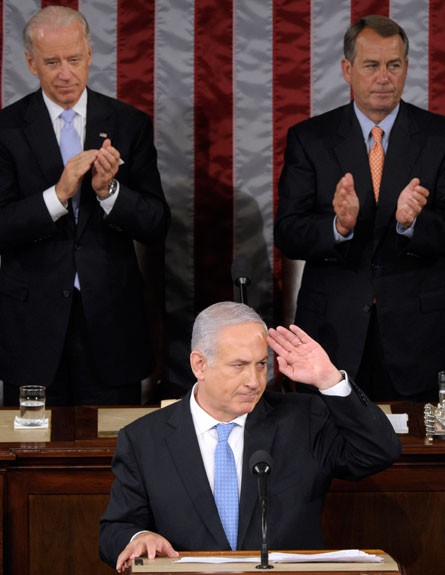 נתניהו בנאום המדיני בקונגרס (צילום: AP)