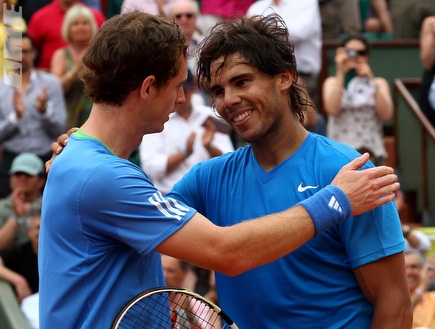 נדאל ומארי נפרדים בידידות בסיום. &" (GettyImages) (צילום: מערכת ONE)