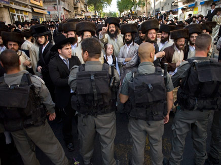 הפגנת החרדים בשבת בירושלים (צילום: חדשות 2)