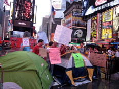 מחאת האוהלים בניו יורק (צילום: חדשות 2)