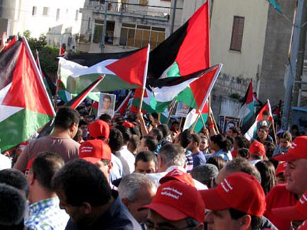 זעם במגזר הערבי. ההפגנה בסכנין, היום (צילום: פאנט)