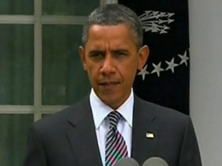 ברק אובמה מודיע על מותו של קדאפי (צילום: חדשות 2)