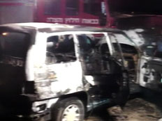 רכב שרוף בו נשרפה למוות פעוטה בת 3 ליד בית עריף (צילום: חדשות 2)